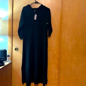 New York & Co. long hooded sweater with button slit (M) nwt